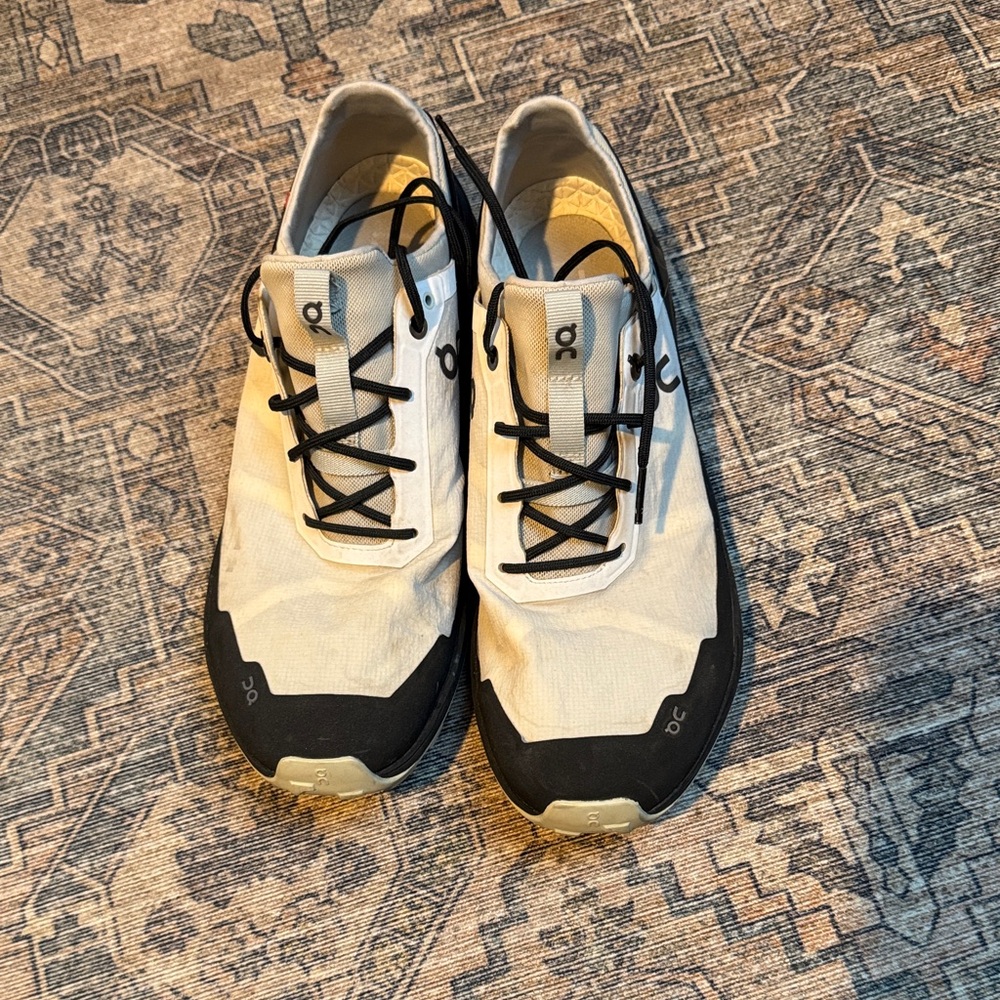 On Running Men's Cream and Black Athletic Shoes